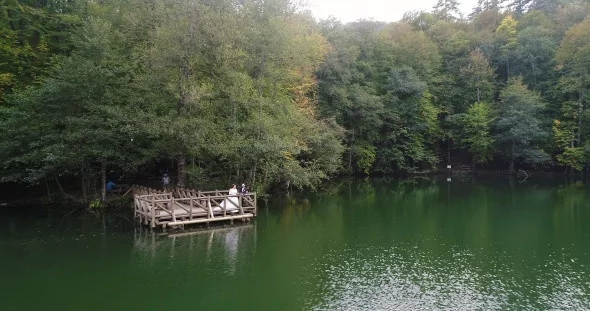 Yedigöller'in havadan görüntüsü büyülüyor