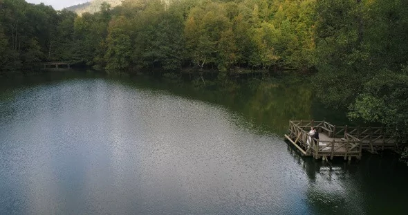 Yedigöller'in havadan görüntüsü büyülüyor