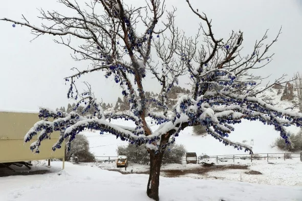 Kapadokya'dan muhteşem kar manzaraları