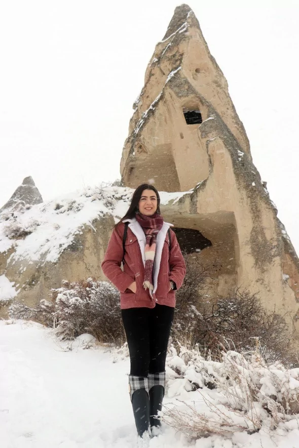 Kapadokya'dan muhteşem kar manzaraları