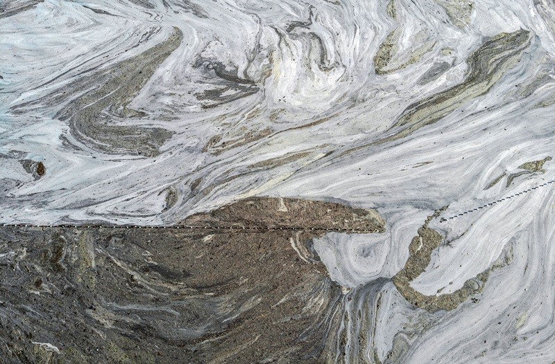 Felaketin son hali havadan görüntülendi