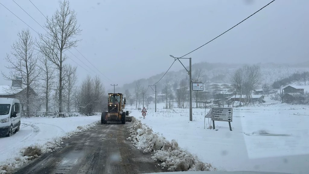 Bursa'da 56 mahallede kar mesaisi!