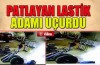 Patlayan lastik adamı uçurdu