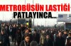 Metrobüsün lastiği patladı, yolcular metrelerce yürüdü