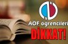 AÜ Açıköğretim öğrencileri dikkat!