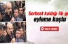 İlker Başbuğ serbest kaldığı ilk gün eyleme gitti