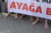 Bursa'da çıplak ayaklı eylem