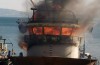 Tersanedeki tekne alev alev yandı