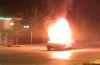 Kamyonet alev alev yandı