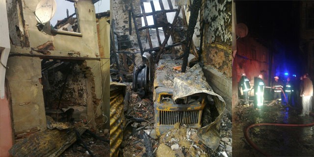 İki katlı ev küle döndü!