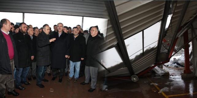 Çatısı çöken pazar yeri için Büyükşehir devrede