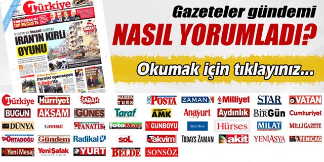 Gazeteler Bursa ve ülke gündemini nasıl değerlendirdi?