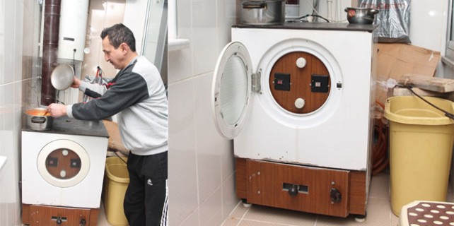 Evini çamaşır makinesi ile ısıtıyor