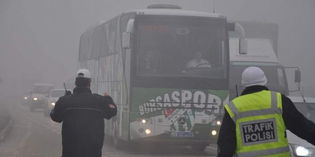 Bursaspor otobüsünün zor anları