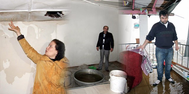 Çatısı uçan evler sular altında kaldı