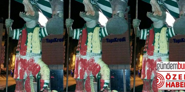 Timsah heykeline çirkin saldırı (ÖZEL HABER)