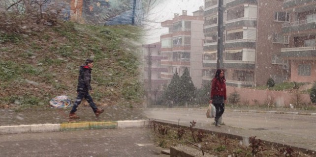 Bursa'da beklenen kar yağışı başladı