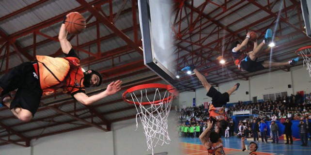 Uçan basketçiler nefes kesti!