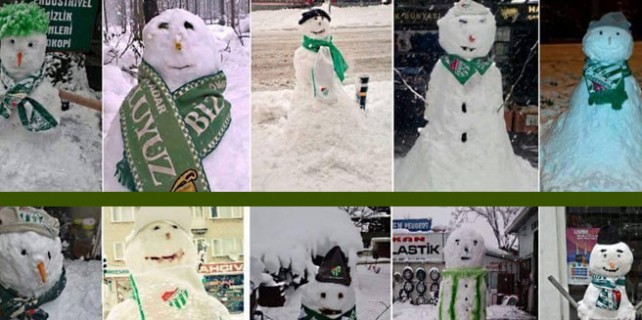 Bursa’dan kardan adam manzaraları...