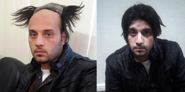 Polis peruğu çıkarınca...