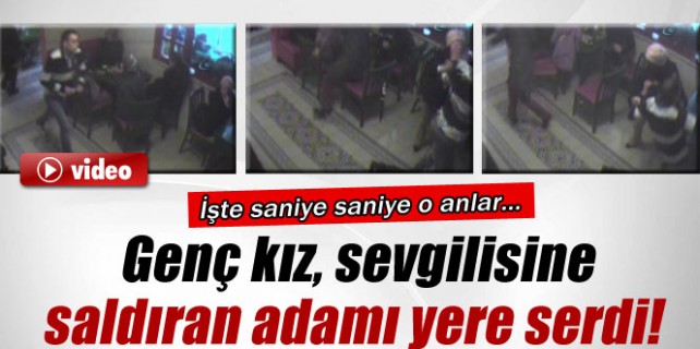 Sevgilisine saldıran bıçaklı saldırganı yere serdi