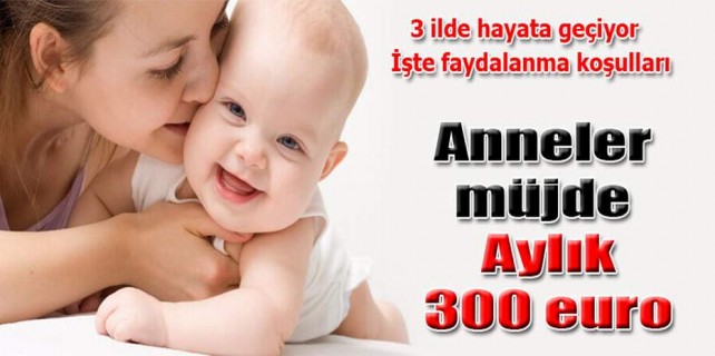 Bursalı annelere 300 Euro'luk destek