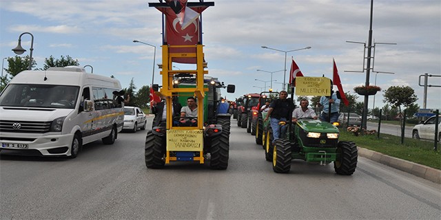Darbeye karşı yüzlerce traktörle tepki