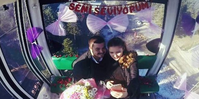 Teleferik'te öyle bir sürpriz yaptı ki...