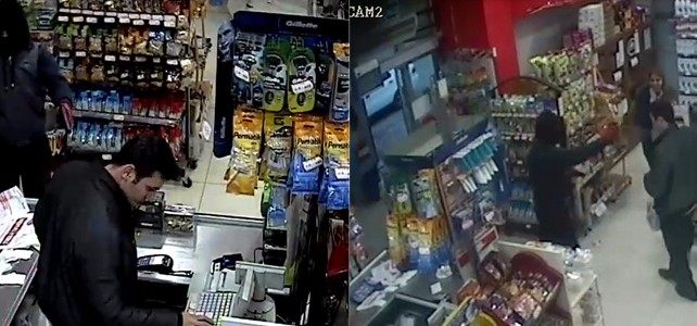 Bursa'da silahlı soygun kamerada