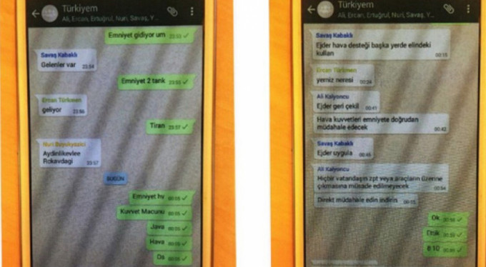 İşte darbecilerin WhatsApp yazışmaları!