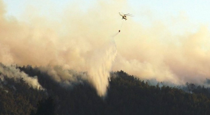 Ormanlık alan 26 saattir yanıyor