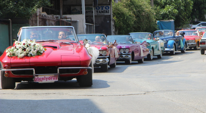 Bursa'da bir garip düğün konvoyu