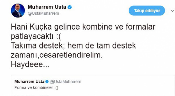Muharrem Usta'dan taraftara sitem