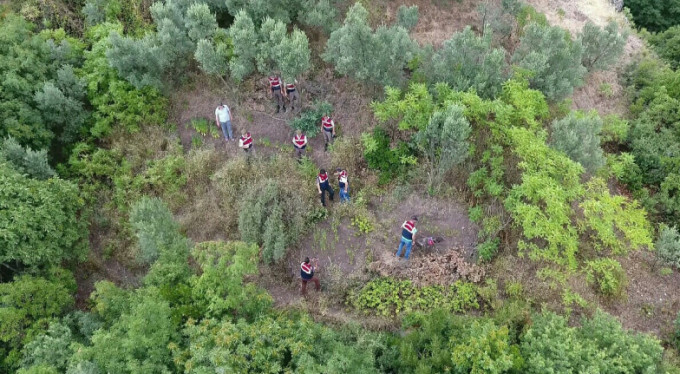 Bursa'da drone'lu uyuşturucu baskını