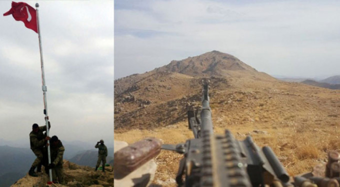 Terörist geçidine Türk bayrağı dikildi