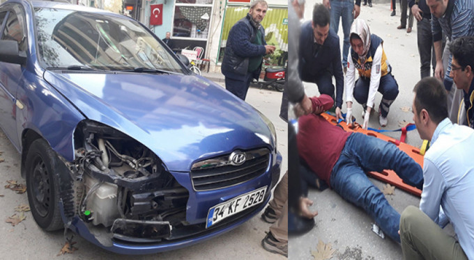 Bursa'da motosiklet otomobile çarptı! 2 yaralı