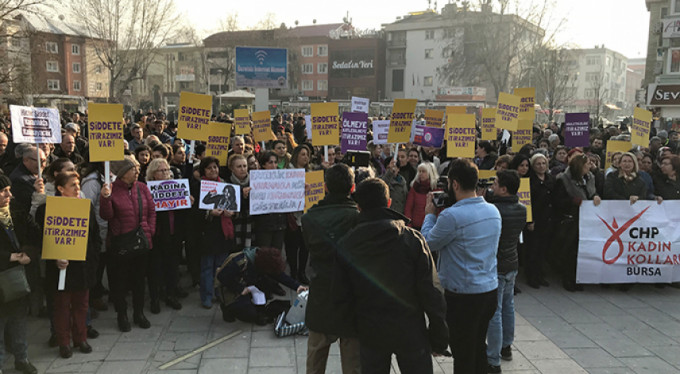 Bursa'da kadına şiddet ayaklanması!