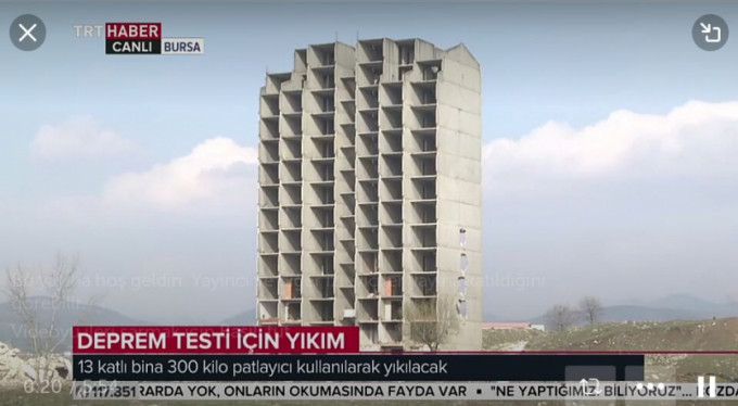 Bursa'da 13 katlı bina patlatıldı ama yıkılmadı!