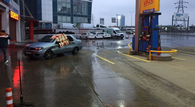 Benzin istasyonunda faciadan dönüldü