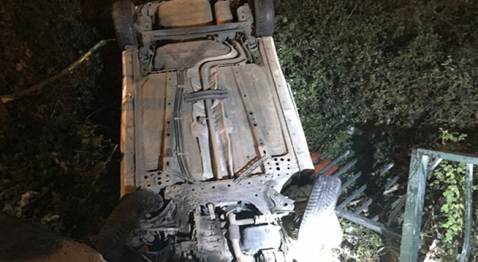 Bursa'da alkollü sürücü aracıyla dereye uçtu!