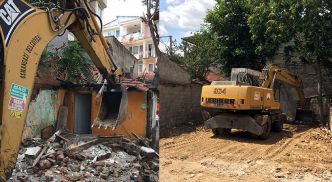 Osmangazi'de metruk binalar yıkılıyor