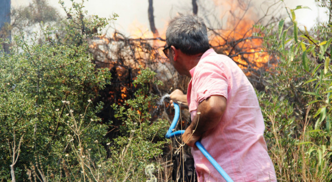 Bodrum'da korkutan yangın