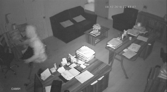 Okul faresi iş yerlerine girerken kameralara yakalandı