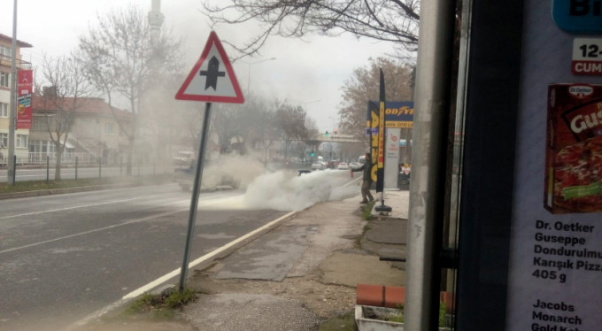 Seyir halinde alev alev yandı!