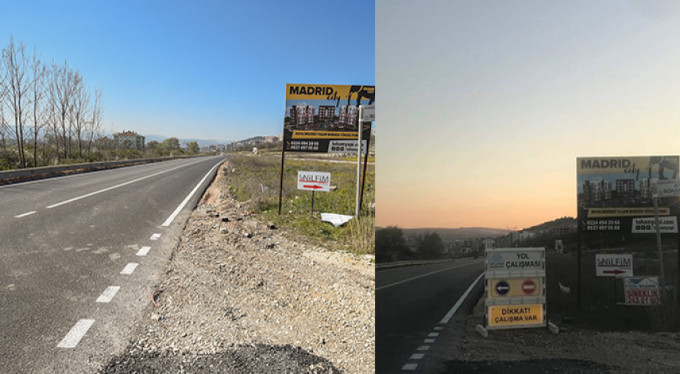 Yolu Büyükşehir, reklamı Nilüfer yaptı