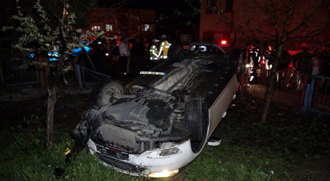 'Dur' ihtarına uymadı takla attı