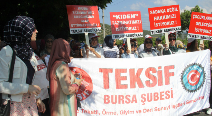 Bursa'daki o işçiler yine eylemde