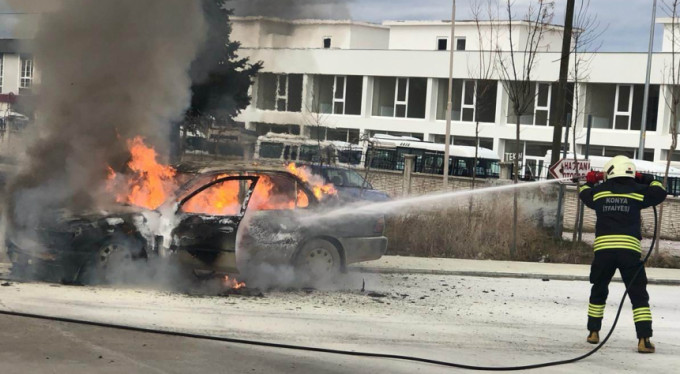 Hastane bahçesinde yangın paniği!