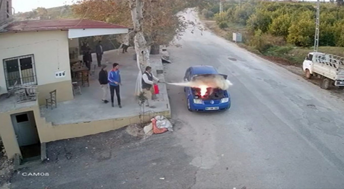 LPG'li araç yandı, faciadan dönüldü!