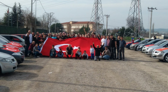 Bursa'da şehitlere saygı konvoyu